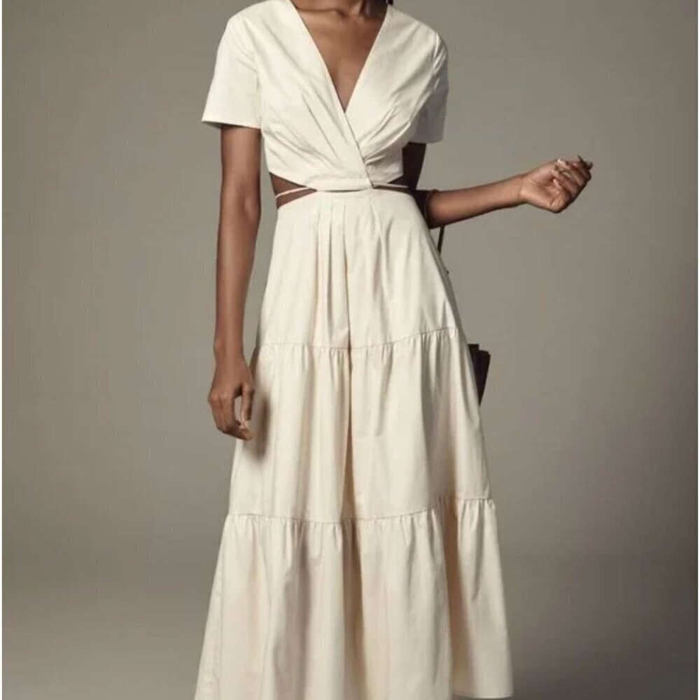 Moon River Cream Midi Dress